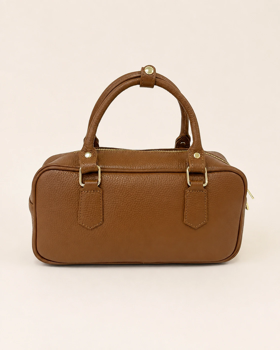 Bauletto in pelle con zip — front view