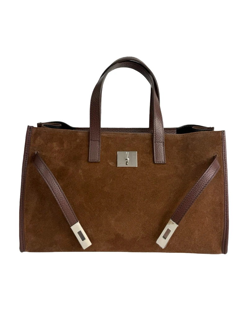 Tote in camoscio con cinturini — product detail 1